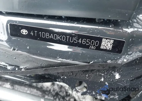 2026 Toyota Camry Se z USA, uszkodzony, nr VIN 4T1DBADK0TU546500